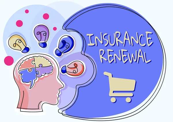 Inspiration Die Zeichen Zeigt Insurance Renewalschutz Vor Finanziellen Verlusten Fortsetzung — Stockfoto
