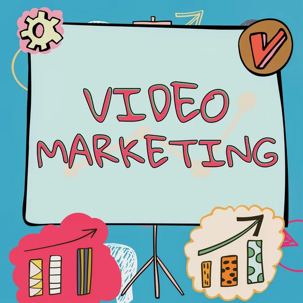 Hand writing sign Video Marketingcreate short videos about specific topics using articles, Internet Concept create short videos about specific topics using articles