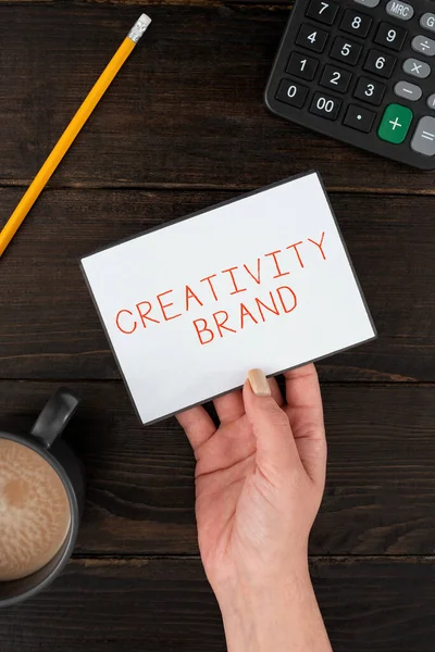 Konceptuell Bildtext Kreativitet Branddesign Namn Eller Funktion Som Skiljer Organisation — Stockfoto