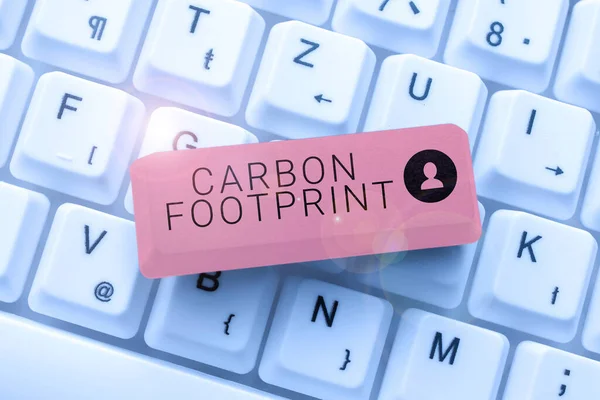 Έμπνευση Που Δείχνει Σημάδι Carbon Footprintamount Του Διοξειδίου Που Απελευθερώνεται — Φωτογραφία Αρχείου