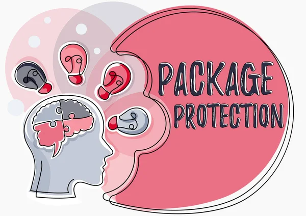 手写标牌包件保护包件保护包件以避免损坏标牌箱 包件文字及包件以避免损坏标牌箱 — 图库照片