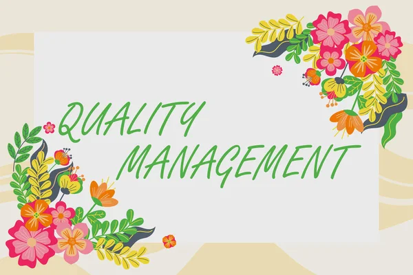 Handschrift Teken Quality Managementhandhaven Excellence Level High Standard Product Services — Stockfoto