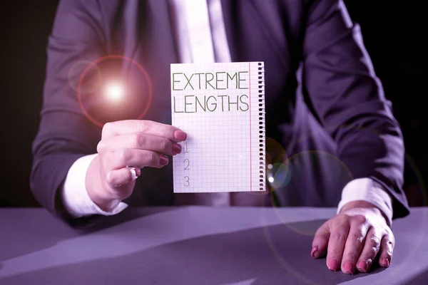 Text Sign Showing Extreme Lengthsmake Great Extreme Effort Something Better — Stock Photo, Image