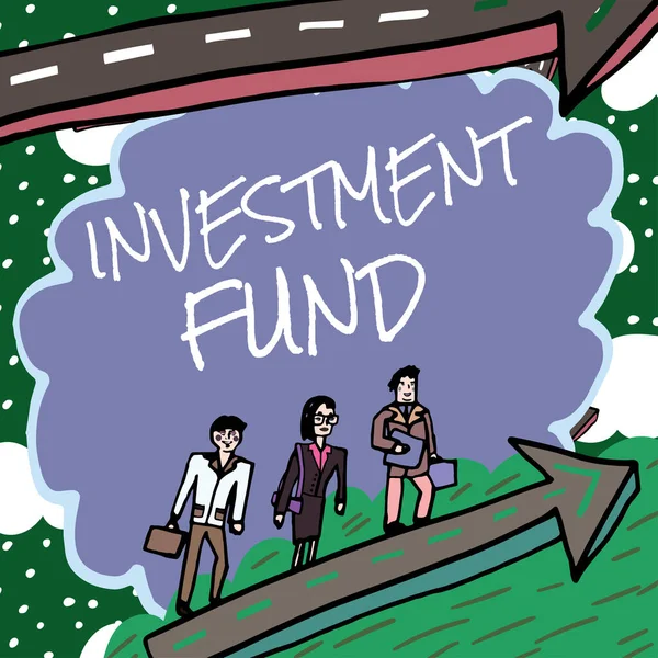 Sinal Escrita Mão Fundo Investimento Fornecimento Capital Pertencente Numerosos Investidores — Fotografia de Stock