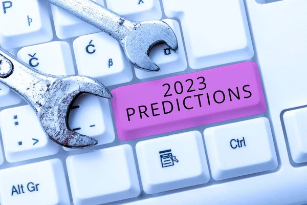 Konceptvisning 2023 Förutsägelser Lista Över Saker Känner Att Det Kommer — Stockfoto