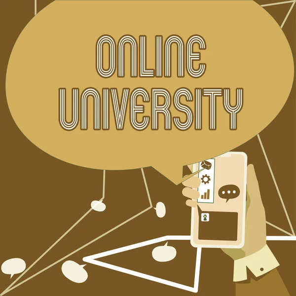 Konceptuální Titulek Online Universitydistance Learning Courses Taken Internet Internet Concept — Stock fotografie