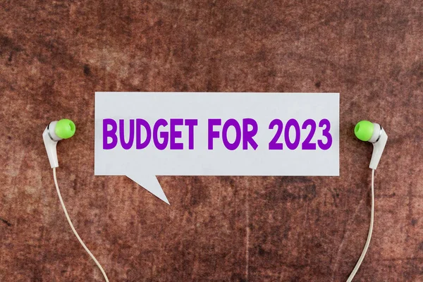 Концептуальне Відображення Бюджету 2023 Рік Письмові Оцінки Доходів Витрат 2023 — стокове фото
