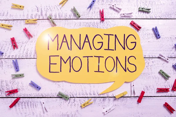 Tekst Pokazujący Inspirację Zarządzanie Emocjami Kontrolowanie Uczuć Sobie Zachowaj Spokój — Zdjęcie stockowe