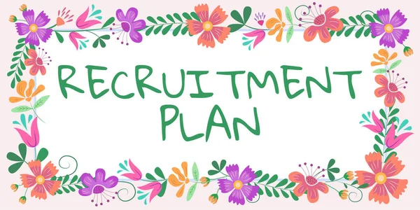 Text sign showing Recruitment Plansaving money in order to use it when you quit working, Business idea saving money in order to use it when you quit working