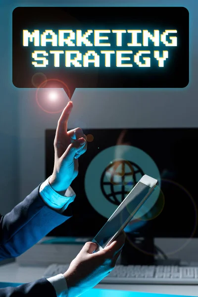 Didascalia Concettuale Strategia Marketing Schema Come Stendere Prodotti Servizi Business — Foto Stock