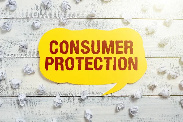 Redação Exibindo Texto Defesa Consumidorleis Comércio Justo Para Garantir Proteção — Fotografia de Stock