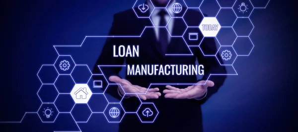 Inspiration Showing Sign Loan Manufacturingbank Process Check Eligibility Borrower Conceptual — Stock Photo, Image