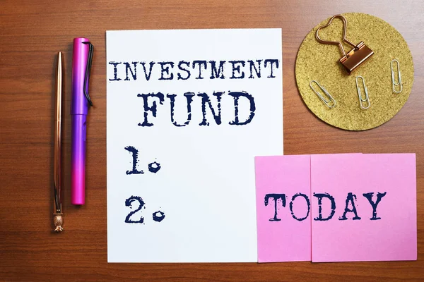 Investitionsfonds Ein Angebot Kapital Das Zahlreichen Anlegern Gehört Wort Geschrieben — Stockfoto