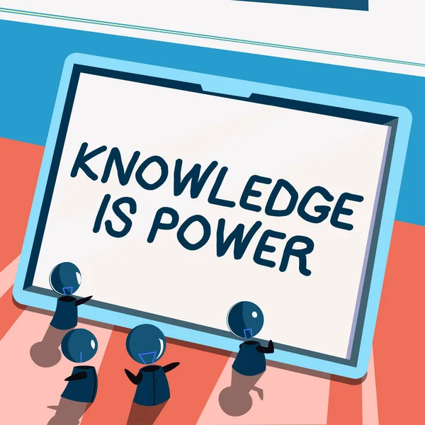 Σημάδι Κειμένου Που Δείχνει Γνώση Είναι Powerskills Που Αποκτήθηκαν Μέσω — Φωτογραφία Αρχείου