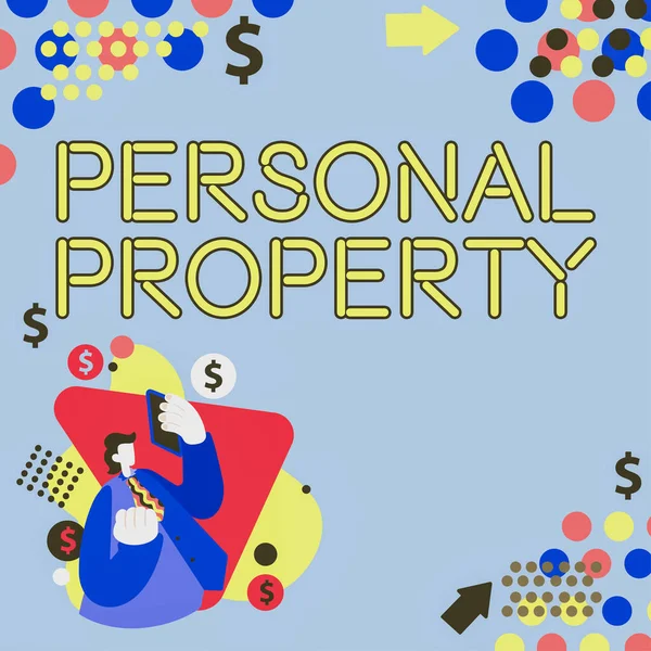 Hand Writing Sign Personal Propertythings You Own Can Take You — Stock Photo, Image