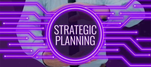 Handskriftsskylt Strategisk Planeringorganisatorisk Ledning Verksamhet Prioriteringar Affärsidé Organisatorisk Ledning Verksamhet — Stockfoto