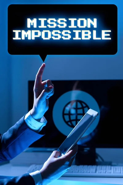 Handwriting Text Mission Impossibledifficult Dangerous Assignment Isolated Unimaginable Task Business — Stock Photo, Image