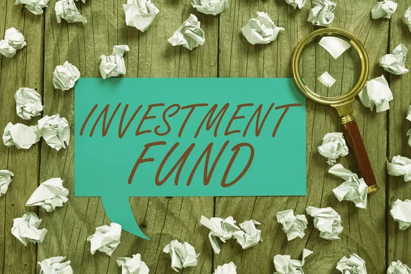 Text Der Inspiration Zeigt Investitionsfonds Ein Kapitalangebot Das Zahlreichen Investoren — Stockfoto