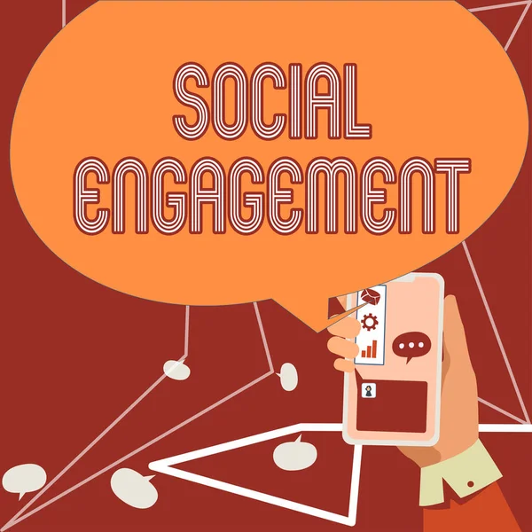 Texto Presentando Participación Socialgrado Participación Una Comunidad Sociedad Línea Idea —  Fotos de Stock