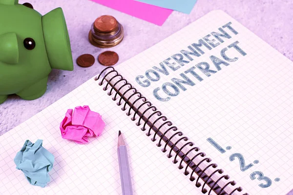 Text Showing Inspiration Government Contract Business Approach Agreement Process Sell — Stock Photo, Image