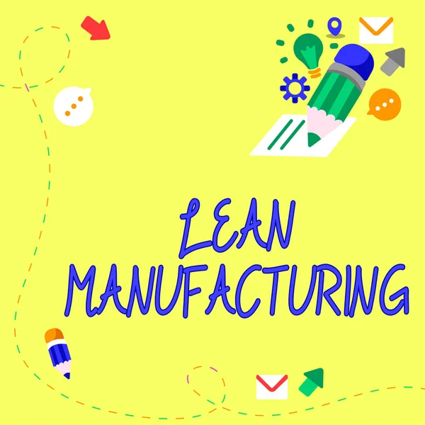 Текст Почерку Lean Manufacturing Waste Minimization Пожертвування Продуктивності Бізнес Вітрина — стокове фото