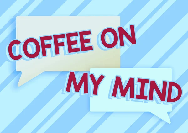 Texto Mostrando Inspiração Coffee Mindaddiction Coffee Starbucks Pensando Breaktime Vitrine — Fotografia de Stock