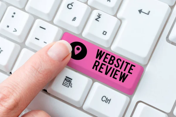 Sign Displaying Website Reviewreviews Can Posted Businesses Services Internet Concept — Stock Photo, Image