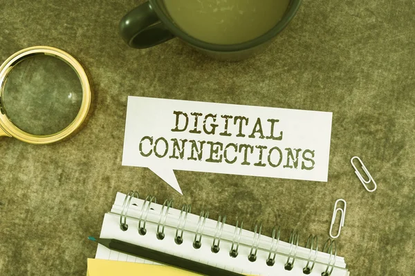 Segno Scrittura Mano Connessioni Digitali Concetto Business Modi Potenti Connettersi — Foto Stock