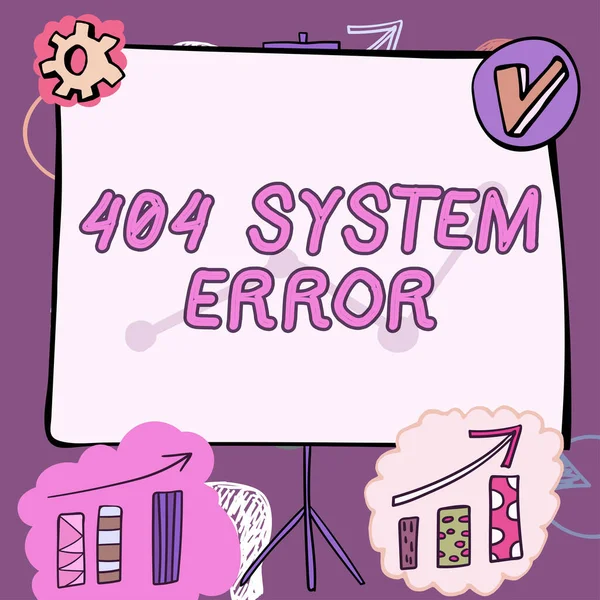 Legenda Texto Apresentando 404 System Errormessage Aparece Quando Site Está — Fotografia de Stock