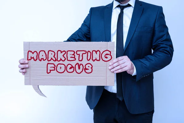 Inspiracja Pokazująca Znak Marketing Focusunderstanding Your Customers Theier Needs Using — Zdjęcie stockowe