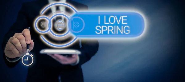 Testo Calligrafico Love Spring Approccio Business Affetto Stagione Dell Anno — Foto Stock