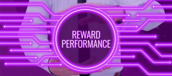 Sign Displaying Reward Performanceappraisal Recognize Workers Relative Worth Company Business — Stock Photo, Image