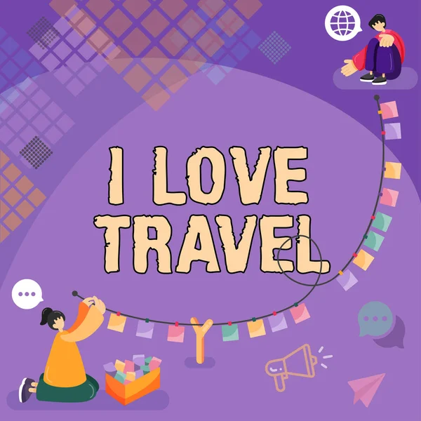 Pisanie Wyświetlanie Tekstu Love Travel Conceptual Photo Fan Travelling Going — Zdjęcie stockowe