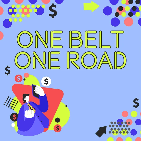 Koncepcionális Display One Belt One Roadbuilding Kereskedelmi Útvonalak Kína Más — Stock Fotó