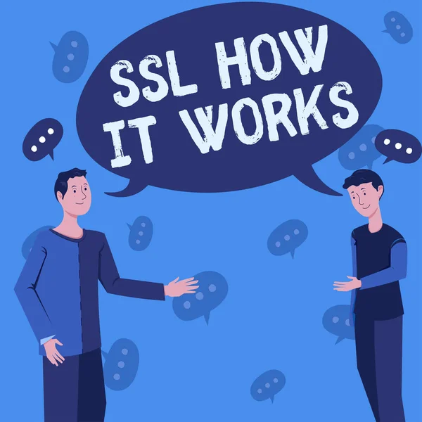 Hand writing sign Ssl How It Workssession key is used to encrypt all transmitted data, Concept meaning session key is used to encrypt all transmitted data