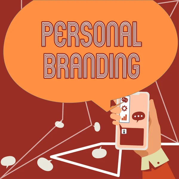 Texto Que Muestra Inspiración Personal Brandingmarketing Ellos Mismos Sus Carreras — Foto de Stock