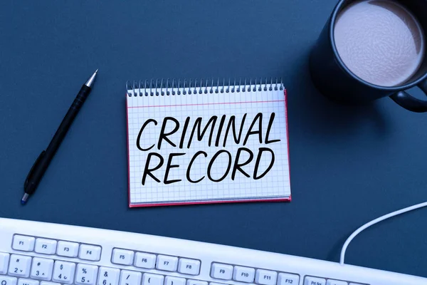 Didascalia Testo Che Presenta Criminal Recordprofile Person Criminal History Details — Foto Stock