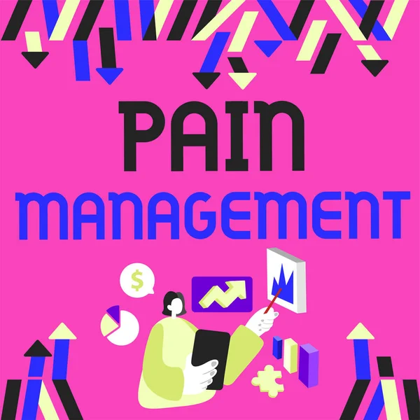 Writing Displaying Text Pain Managementa Branch Medicine Employing Interdisciplinary Approach — Stock Photo, Image