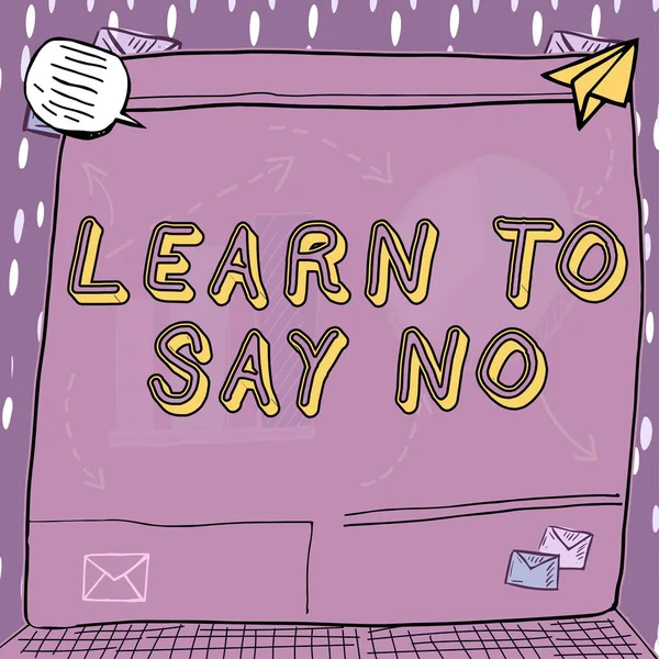 テキストを表示することを学ぶ言うことを学ぶことを躊躇しないでくださいあなたが何かをしたくない または何かをしたいと言うことを躊躇しないビジネス概要 — ストック写真