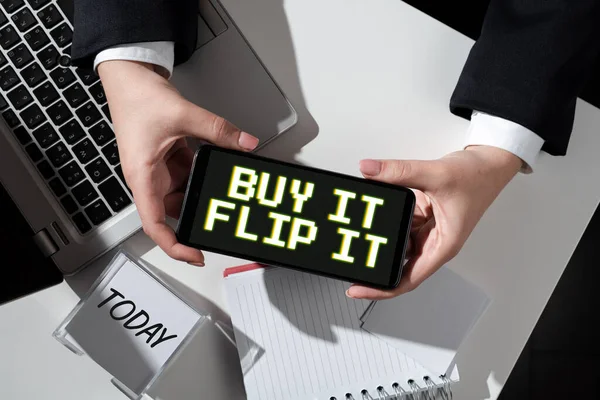 Escribir Mostrando Texto Comprar Flip Itbuy Algo Solucionarlos Luego Venderlos — Foto de Stock