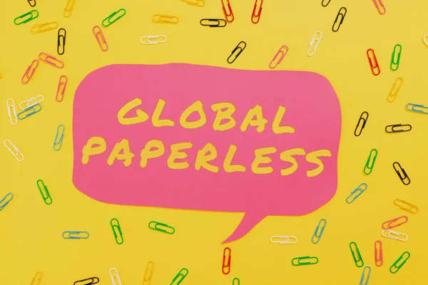 Konceptuální Zobrazení Globální Paperlessgoing Pro Technologické Metody Jako Mail Místo — Stock fotografie