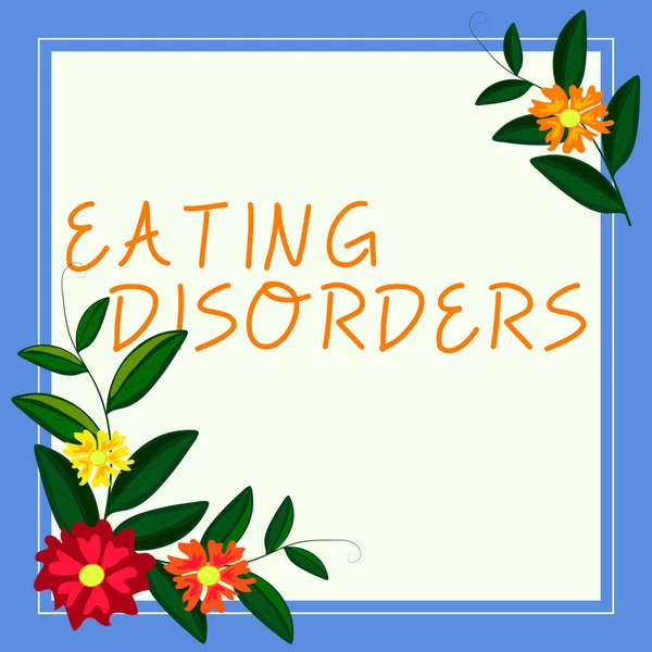 Sinal Exibindo Transtornos Alimentares Qualquer Uma Gama Hábitos Alimentares Anormais — Fotografia de Stock