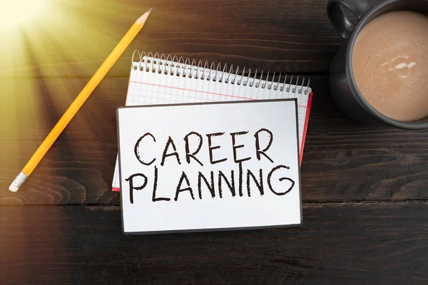 Writing Displaying Text Career Planninga List Goals Actions You Can — Stock Photo, Image