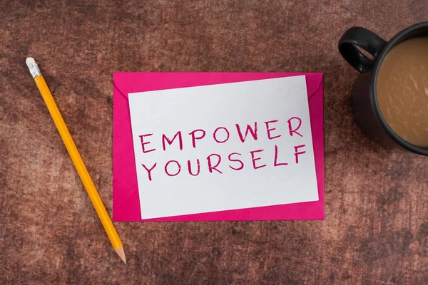 Koncepcionális Kijelző Empower Önmagad Ellenőrzése Élet Beállítása Célok Pozitív Döntések — Stock Fotó