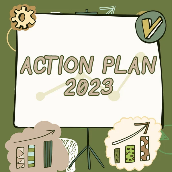 Εγγραφείτε Εμφανίζοντας Σχέδιο Δράσης 2023To List Contain Number Things Done — Φωτογραφία Αρχείου