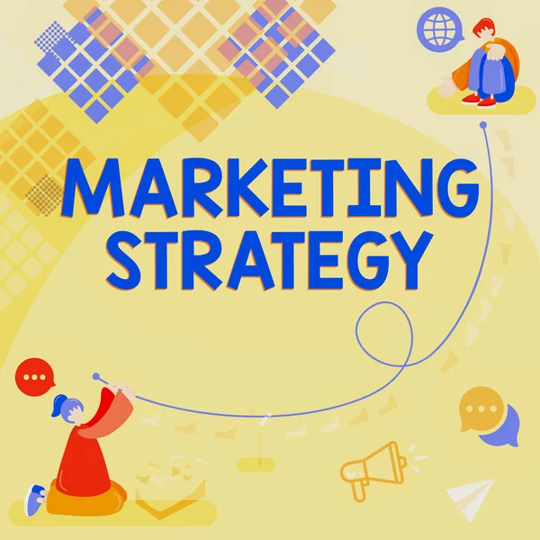 Didascalia Concettuale Strategia Marketing Schema Come Stendere Prodotti Servizi Business — Foto Stock