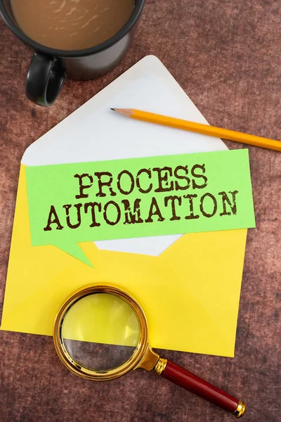 Handschriftlicher Text Prozessautomatisierungtransformation Rationalisierter Roboter Redundanz Vermeiden Geschäftsansatz Transformation Rationalisierter — Stockfoto