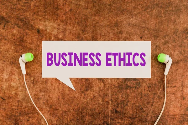 Writing Displaying Text Business Ethicsmoral Principles Guide Way Business Behaves — Stock Photo, Image