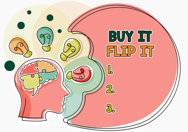 Text Caption Presenting Buy Flip Itbuy Something Fix Them Sell — Stock Photo, Image