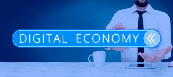 Konzeptionelle Darstellung Digitale Wirtschaftweltweites Netzwerk Wirtschaftlicher Aktivitäten Und Technologien Geschäftskonzept — Stockfoto